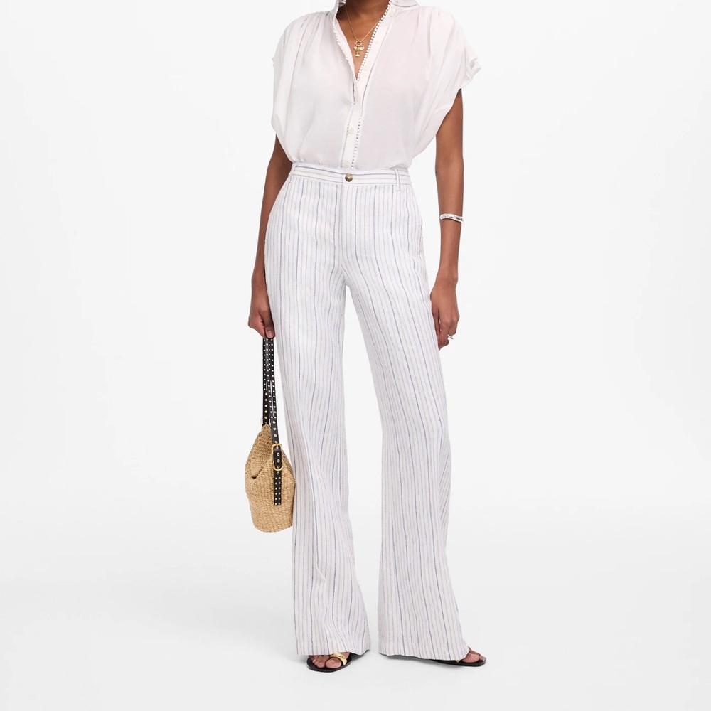Madewell The Zoe Relaxed Wide Pant in 100% Linen - size 6 - NWT